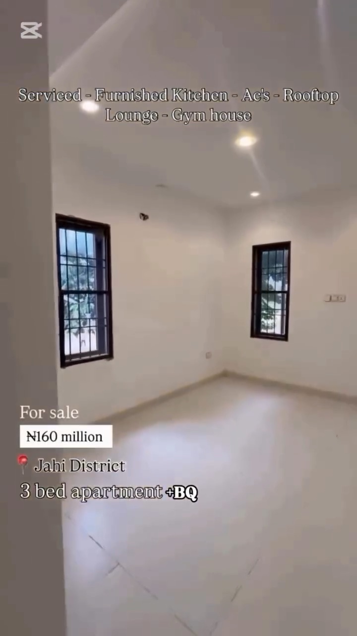 ✨ FOR SALE | 3-BEDROOM APARTMENT WITH BQ | JAHI, ABUJA ✨