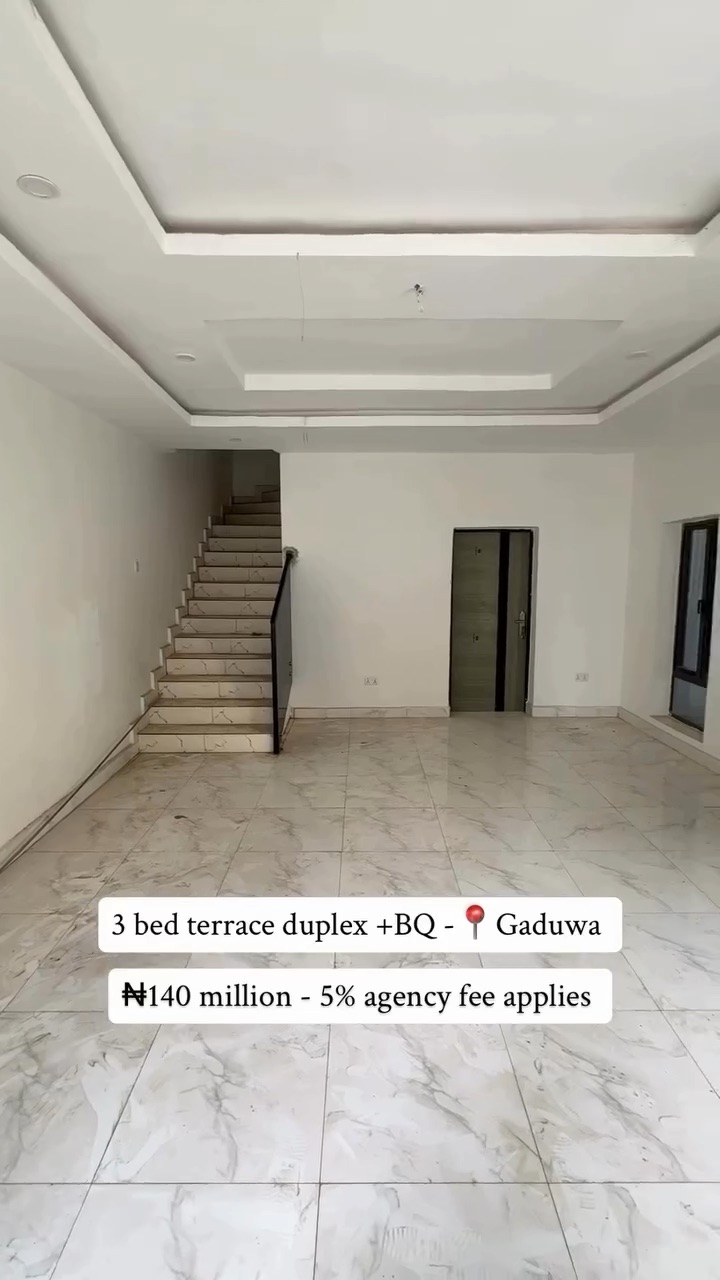 Step into refined living with this 3-bedroom duplex + BQ strategically located in the serene heart of Gaduwa, Abuja.